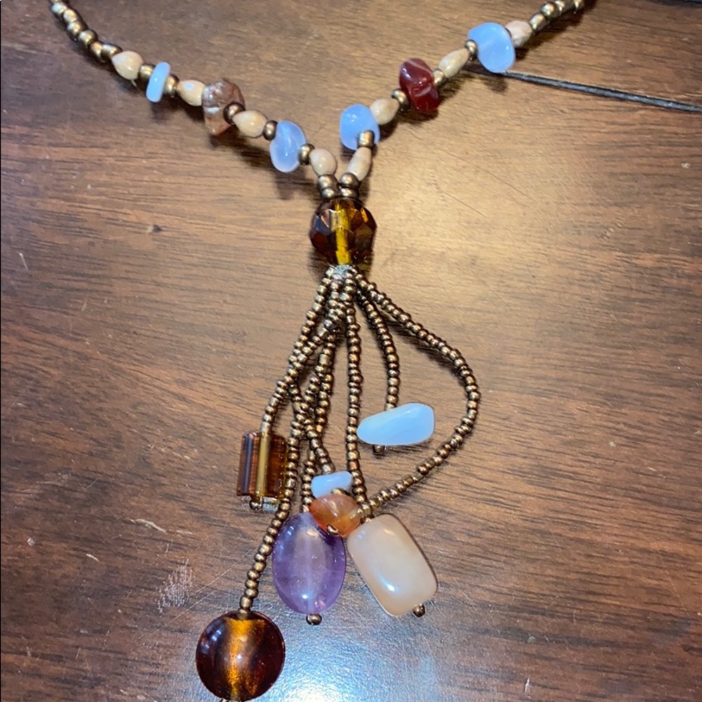 Brown beaded necklace